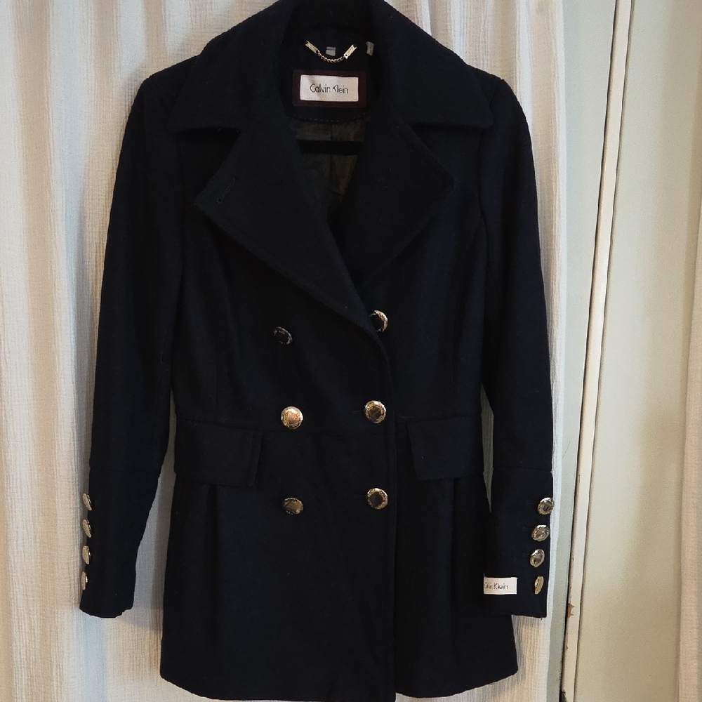 Calvin Klein Women's Navy Peacoat with Gold Buttons